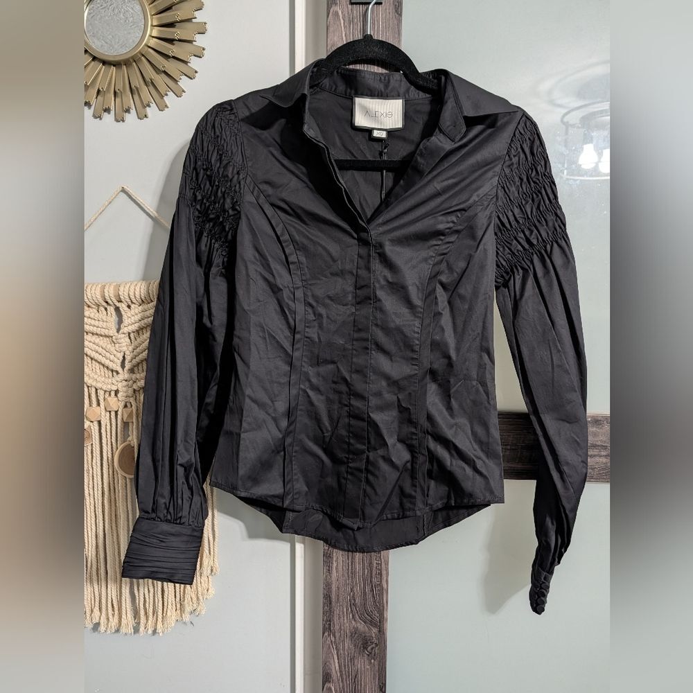 Alexis Virgil Button Down Top Black New with tags size XS